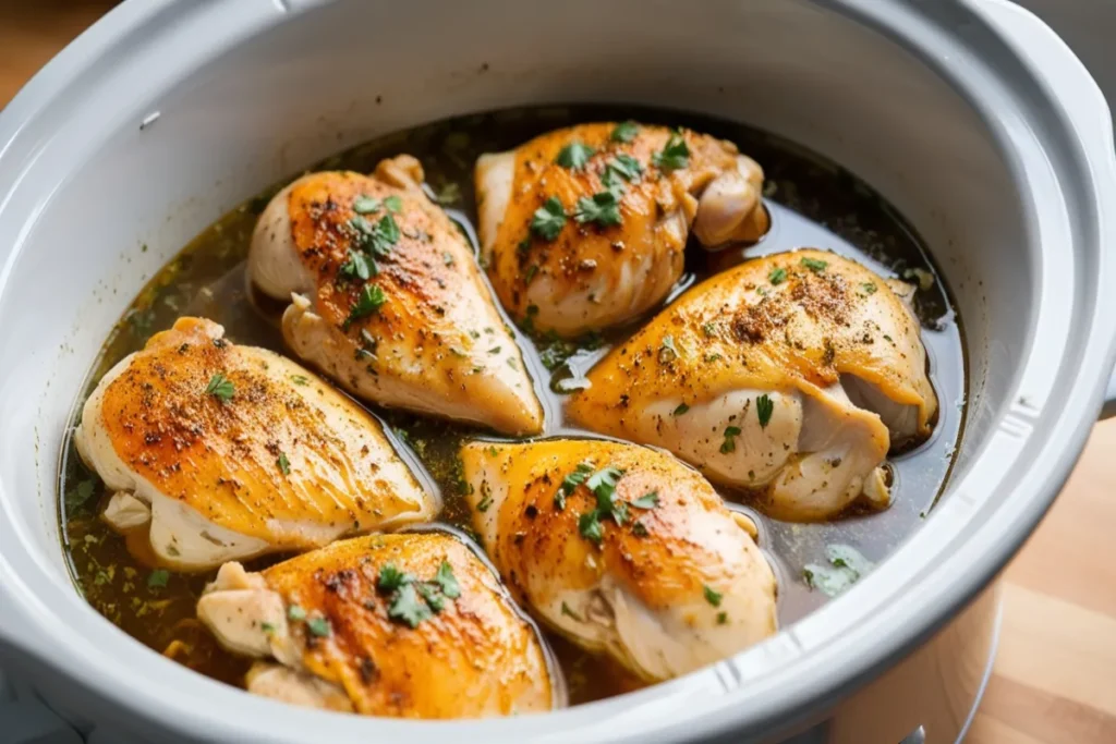 How do you make crockpot chicken not tough