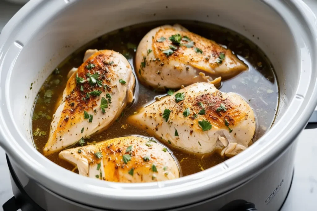 How do you make crockpot chicken not tough