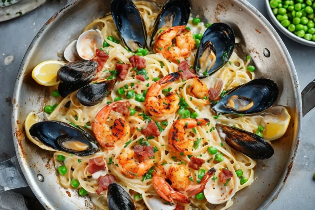 What can I use instead of white wine in seafood pasta