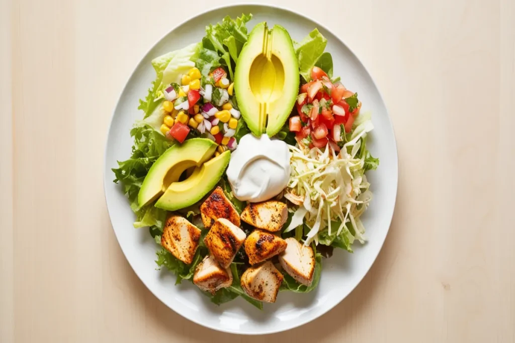 double chicken avocado salad