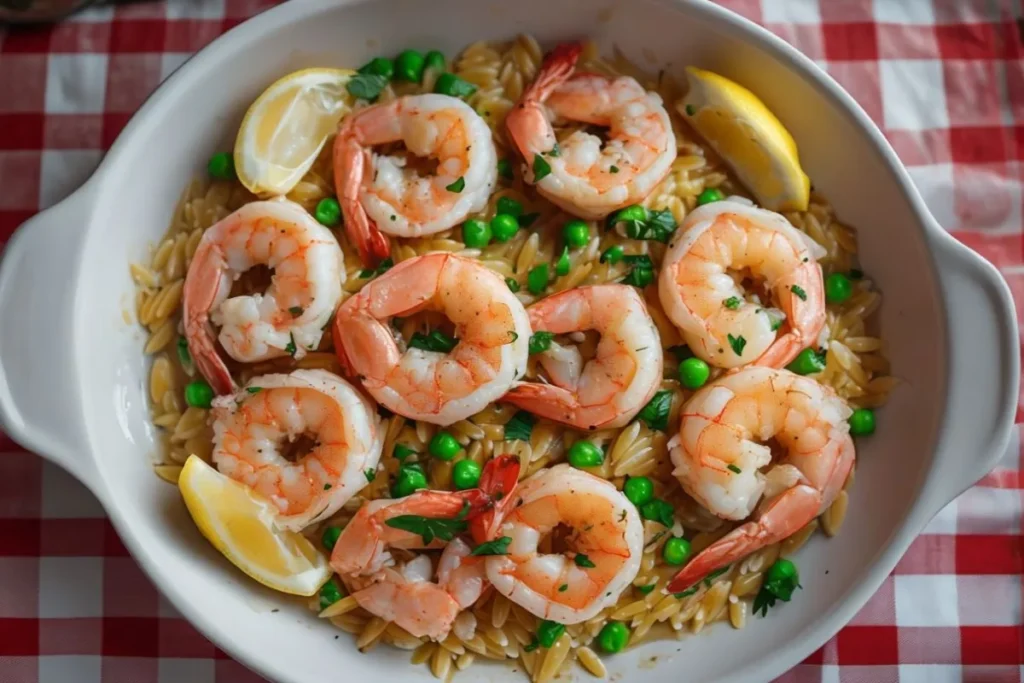 shrimp scampi with orzo