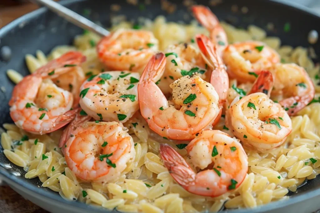 shrimp scampi with orzo