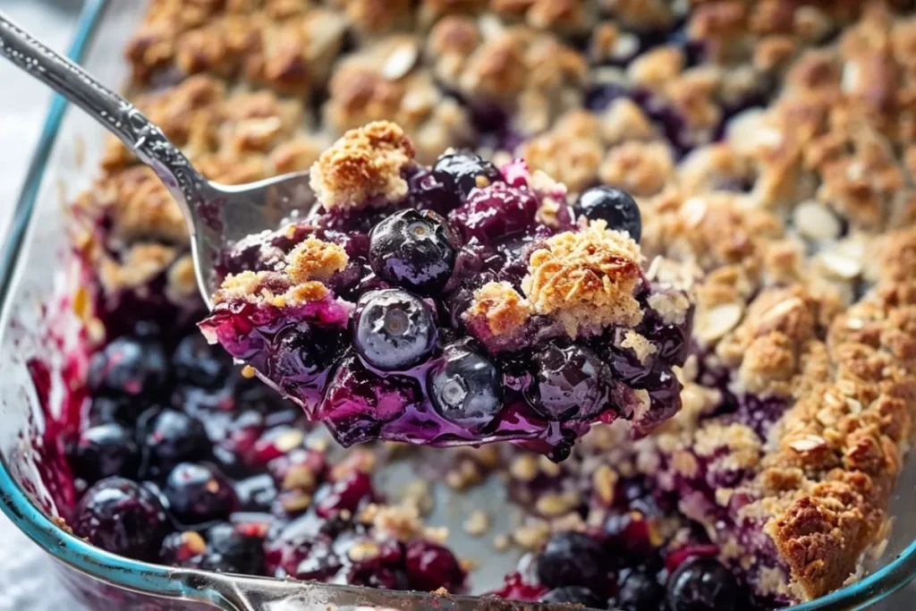 What is blueberry crumble made of