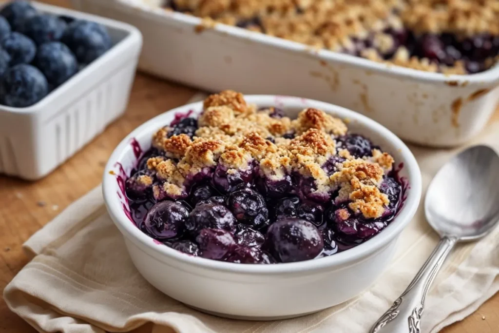 What is blueberry crumble made of