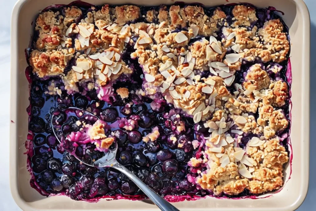 What is the difference between blueberry crumble and blueberry cobbler