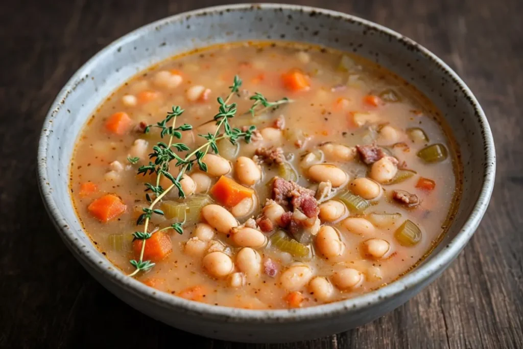 What is the thickener in a white bean soup