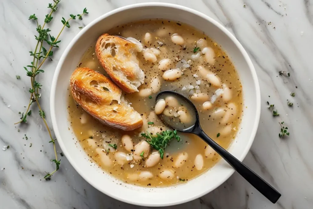 What is the thickener in a white bean soup