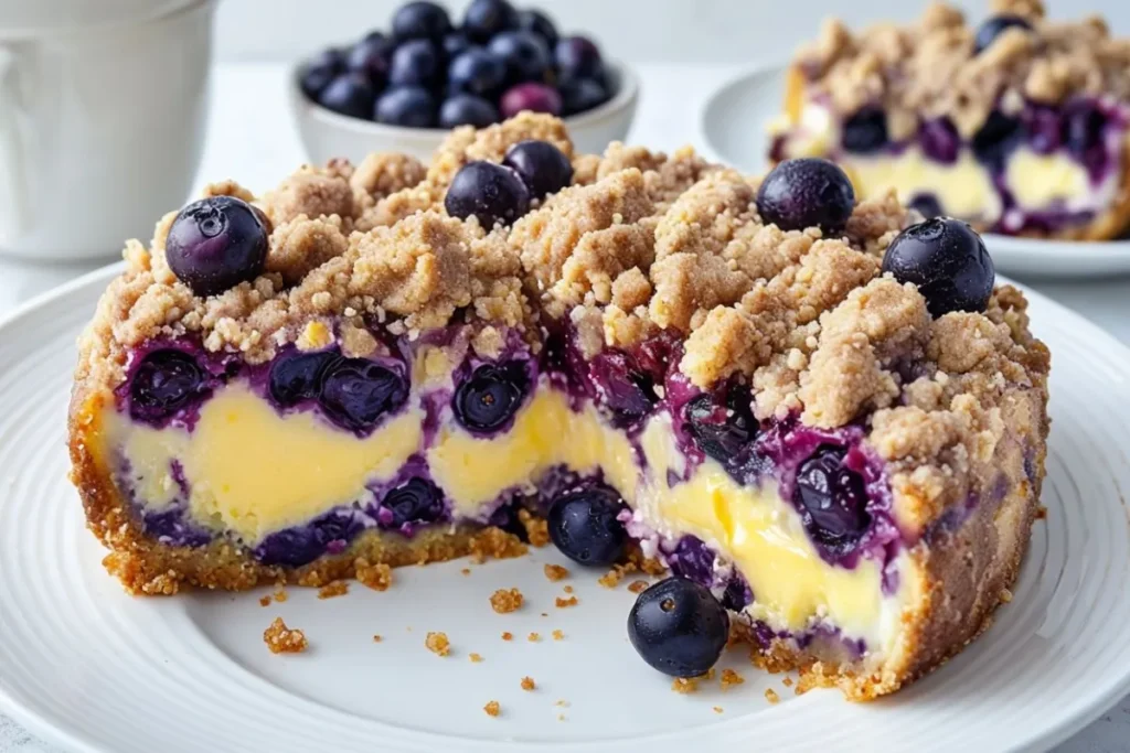 blueberry cream cheese swirl crumbl cake