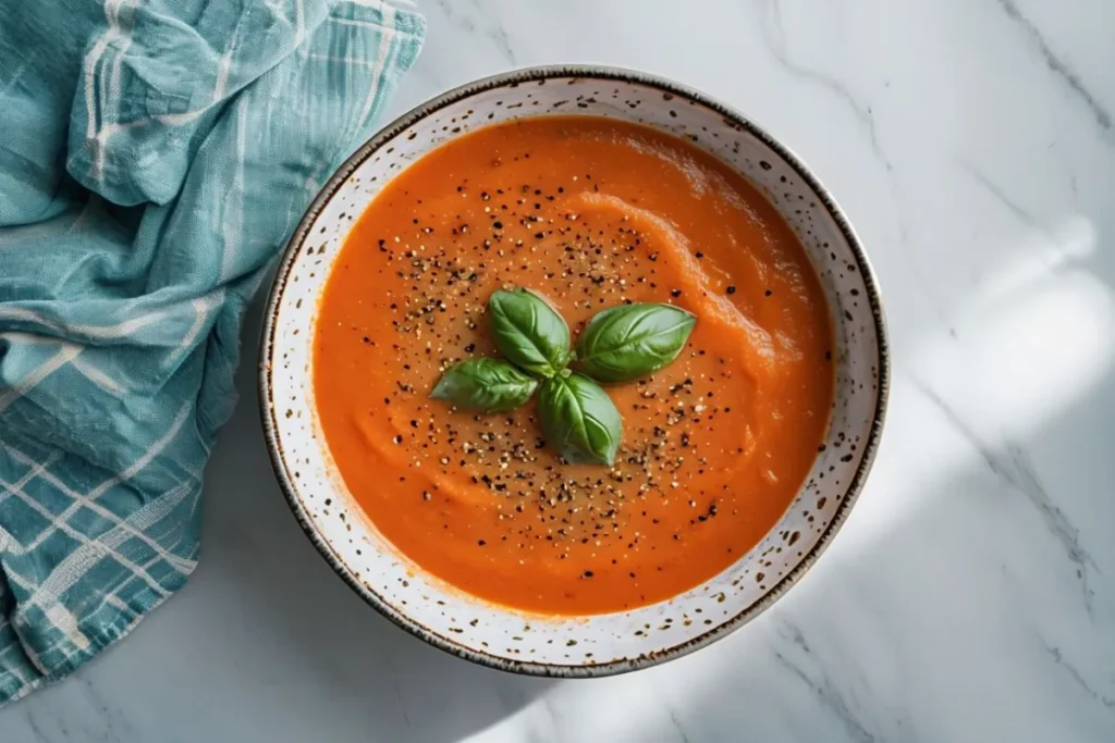 creamy white bean tomato basil soup​