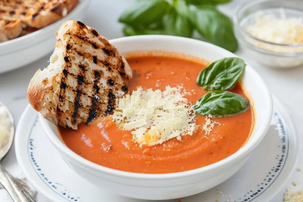 creamy white bean tomato basil soup​